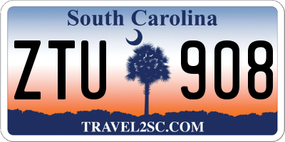 SC license plate ZTU908