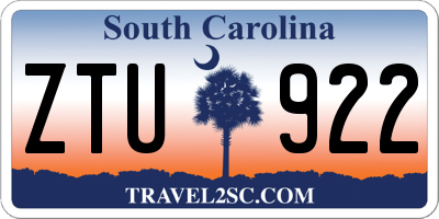 SC license plate ZTU922