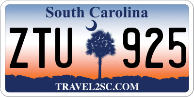 SC license plate ZTU925