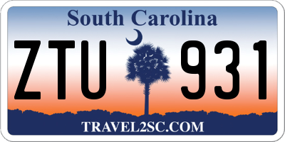 SC license plate ZTU931