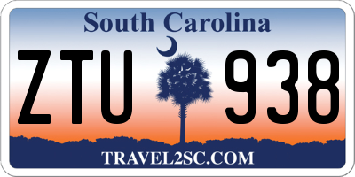 SC license plate ZTU938