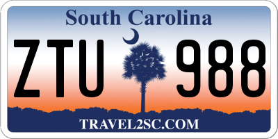 SC license plate ZTU988