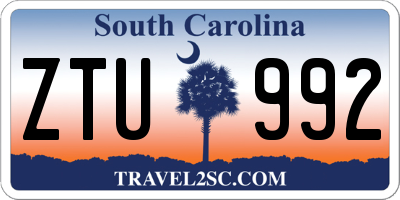 SC license plate ZTU992
