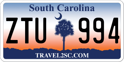 SC license plate ZTU994