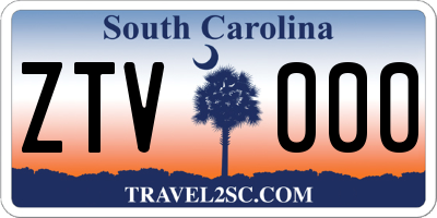 SC license plate ZTV000