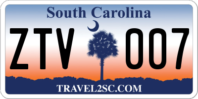 SC license plate ZTV007