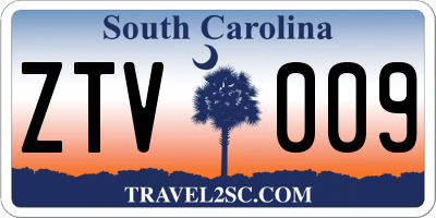 SC license plate ZTV009
