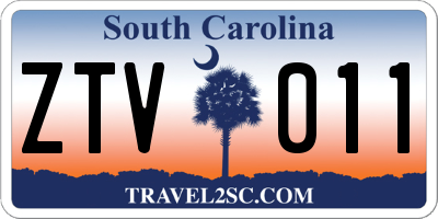 SC license plate ZTV011