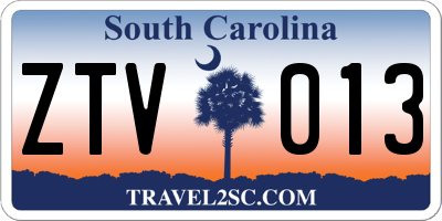 SC license plate ZTV013