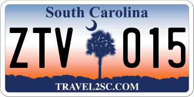 SC license plate ZTV015