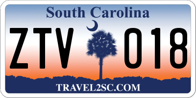 SC license plate ZTV018
