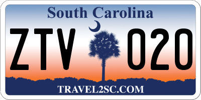 SC license plate ZTV020