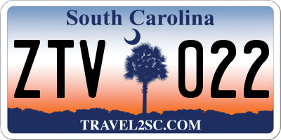 SC license plate ZTV022