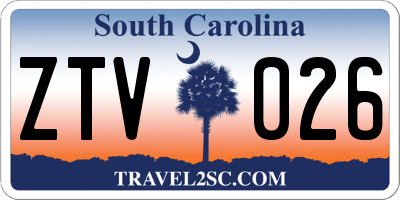 SC license plate ZTV026