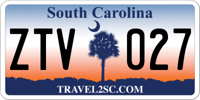 SC license plate ZTV027