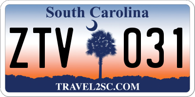 SC license plate ZTV031