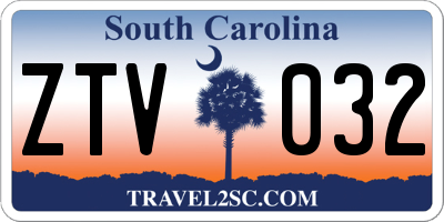 SC license plate ZTV032