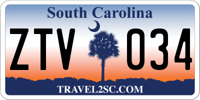 SC license plate ZTV034