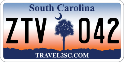 SC license plate ZTV042