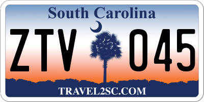 SC license plate ZTV045