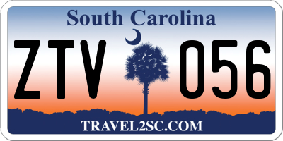 SC license plate ZTV056