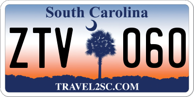 SC license plate ZTV060
