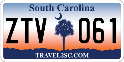 SC license plate ZTV061
