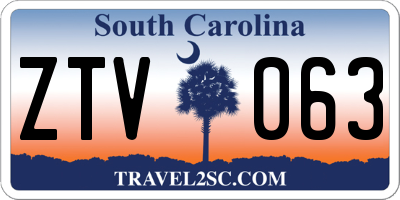 SC license plate ZTV063