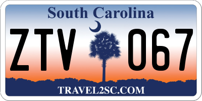 SC license plate ZTV067