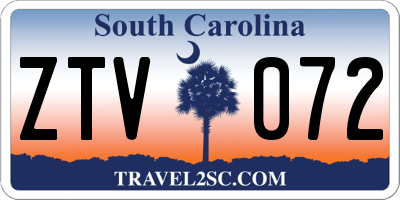 SC license plate ZTV072