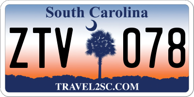 SC license plate ZTV078