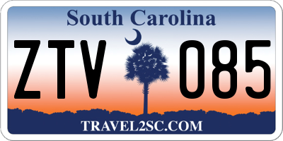 SC license plate ZTV085