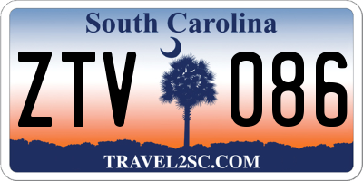 SC license plate ZTV086