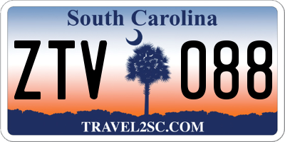 SC license plate ZTV088