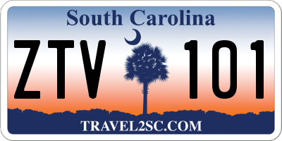 SC license plate ZTV101