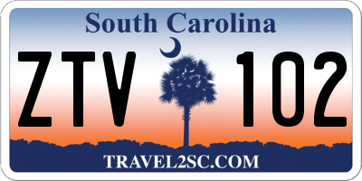 SC license plate ZTV102