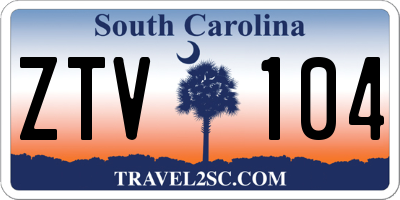 SC license plate ZTV104