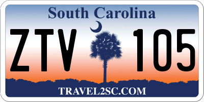 SC license plate ZTV105
