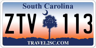 SC license plate ZTV113