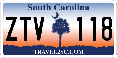 SC license plate ZTV118