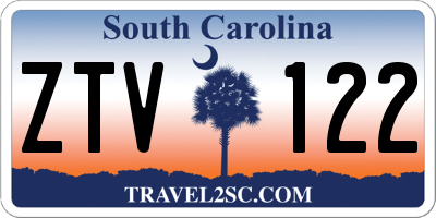 SC license plate ZTV122