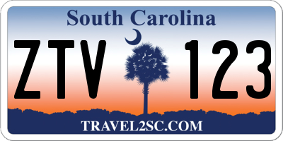 SC license plate ZTV123