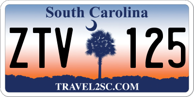 SC license plate ZTV125