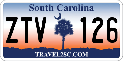 SC license plate ZTV126