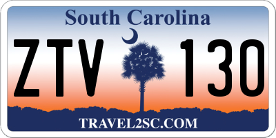 SC license plate ZTV130