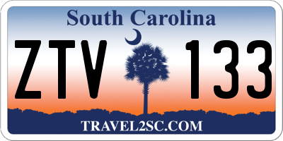 SC license plate ZTV133