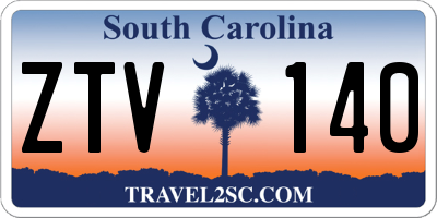 SC license plate ZTV140