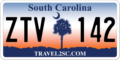 SC license plate ZTV142