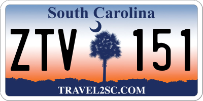 SC license plate ZTV151