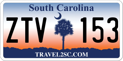 SC license plate ZTV153